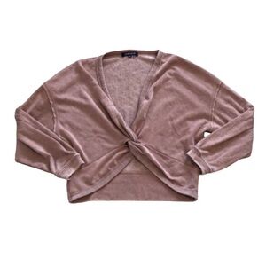 Ocean Drive Womens Sweatshirt Sz S Pink Athleisure Twist Cozy Comfy Loungewear